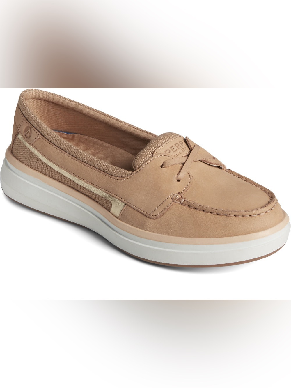 Sperry Women's Freshfish PLUSHWAVE Boat Shoe Size 10 Gold metallic stripe